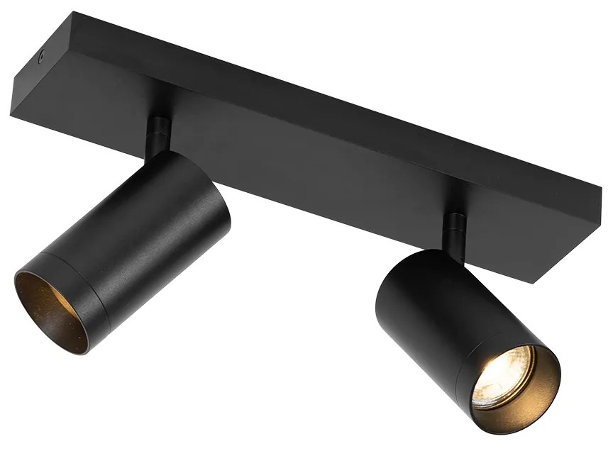 Smart plafondspot zwart verstelbaar 2-lichts incl. 2 Wifi GU10 50mm - Jeana Luxe