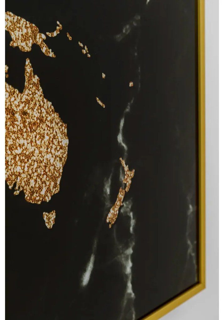 Kare Design World Map Schilderij Wereldkaart Goud