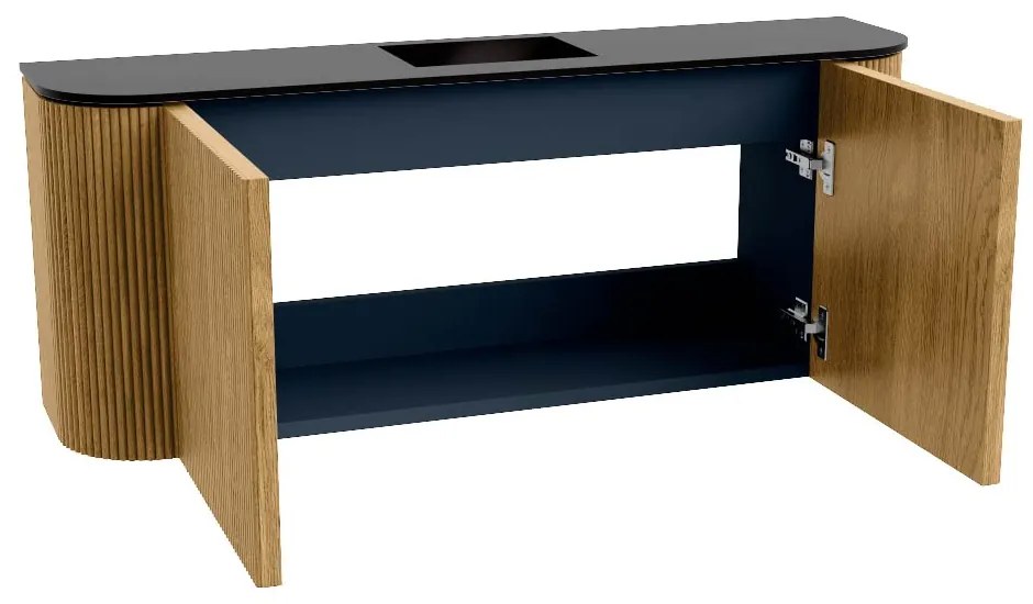 Mondiaz Joya 105cm toiletmeubel ronding links/rechts oak met wastafel faye midden 1 kraangat urban
