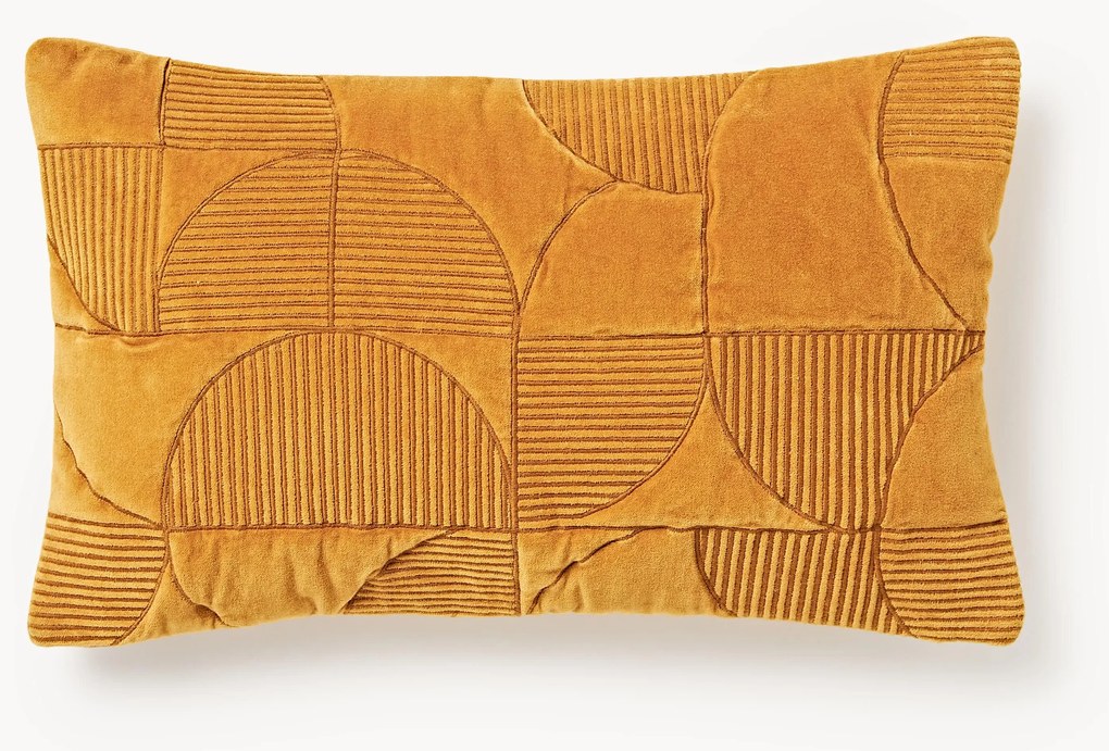 Geborduurde kussenhoes Verina met geometrisch patroon