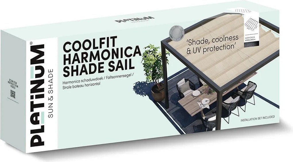 Platinum Coolfit Harmonica schaduwdoek 290x400 - beige