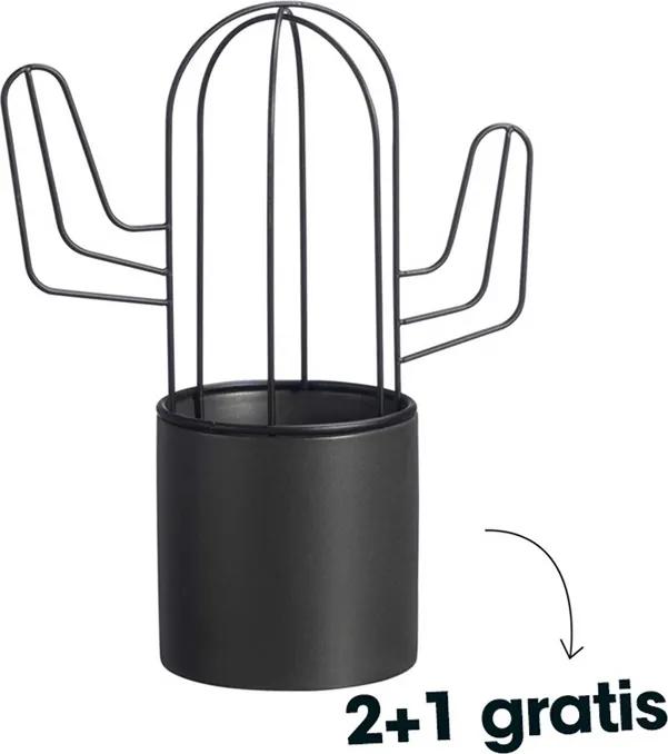 Bloempot Cactus Zwart