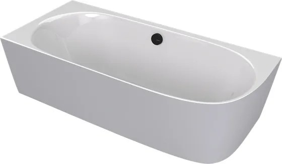 Polysan Sussi halfvrijstaand bad links mineraalmarmer 160x70cm grijs mat