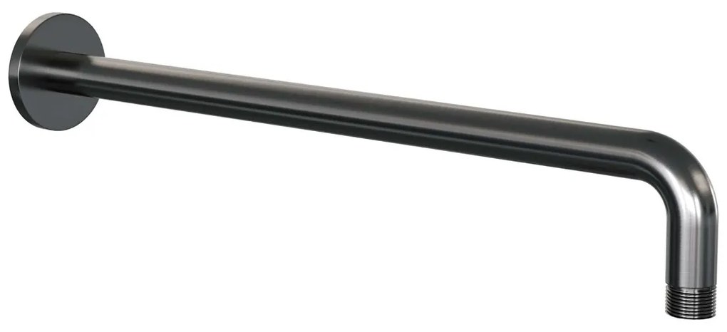 Brauer Gunmetal Edition thermostatische inbouw regendouche met 3 standen handdouche, gebogen muurarm en hoofddouche 30cm set 58 gunmetal geborsteld PVD