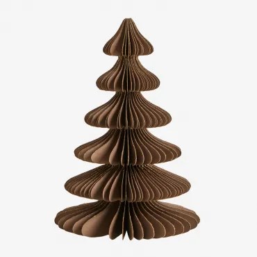 Pack Van 2 Kerstbomen Van Papier Navira ↑15 Cm & Karamelbruin Met Gouden Rand - Sklum