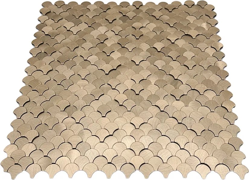 Zelfklevende Mozaïektegels Metaal | Visschub Goud | 28,8×29,8 cm | Keuken, Bad &amp; WC
