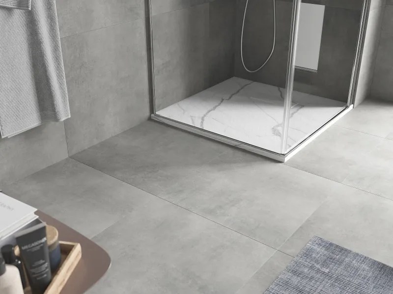 Mexen Hugo vierkante SMC-douchebak 90 x 90 cm, witte steen - 42159090