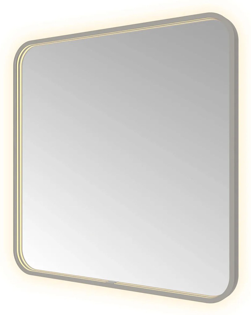 Hotbath &More Soft Square rechthoekige spiegel 80x80cm geborsteld gunmetal PVD