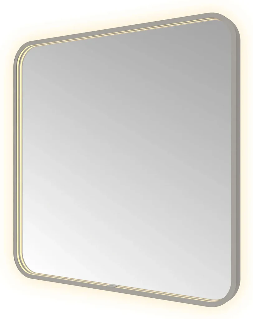 Hotbath &More Soft Square rechthoekige spiegel 80x80cm geborsteld gunmetal PVD