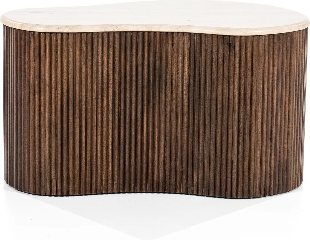 Salontafel Met Travertin Blad - 70 X 47cm.