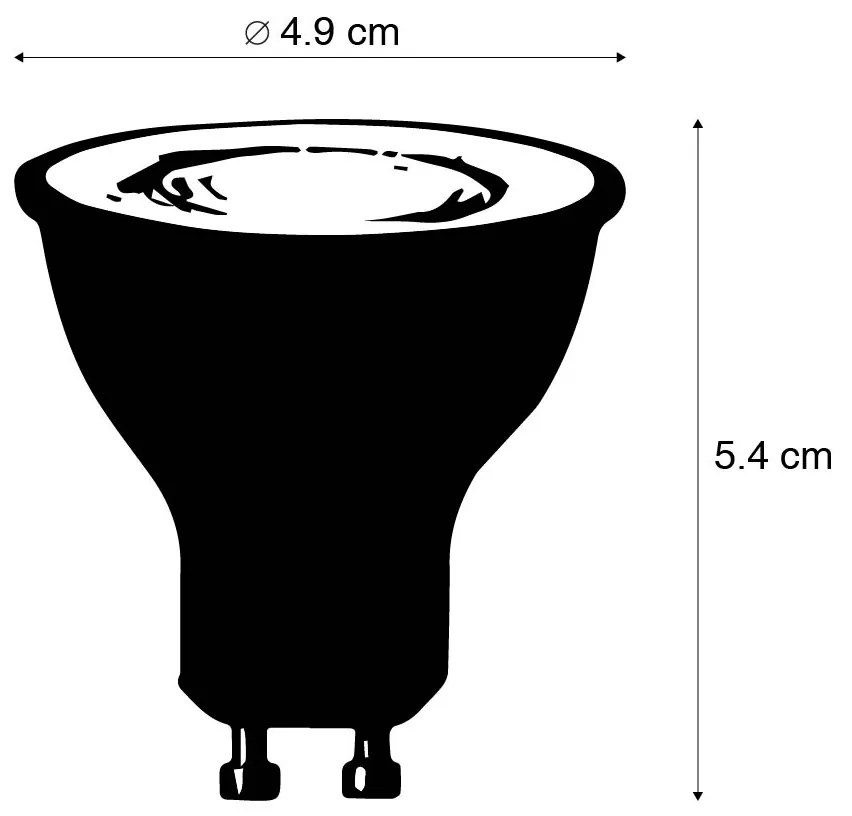 Set van 3 smart GU10 RGBW LED lampen 5W 350 lm 2200-4000K