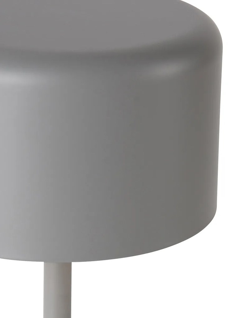 LED Moderne tafellamp met dimmer grijs oplaadbaar - Poppie Modern rond Binnenverlichting Lamp