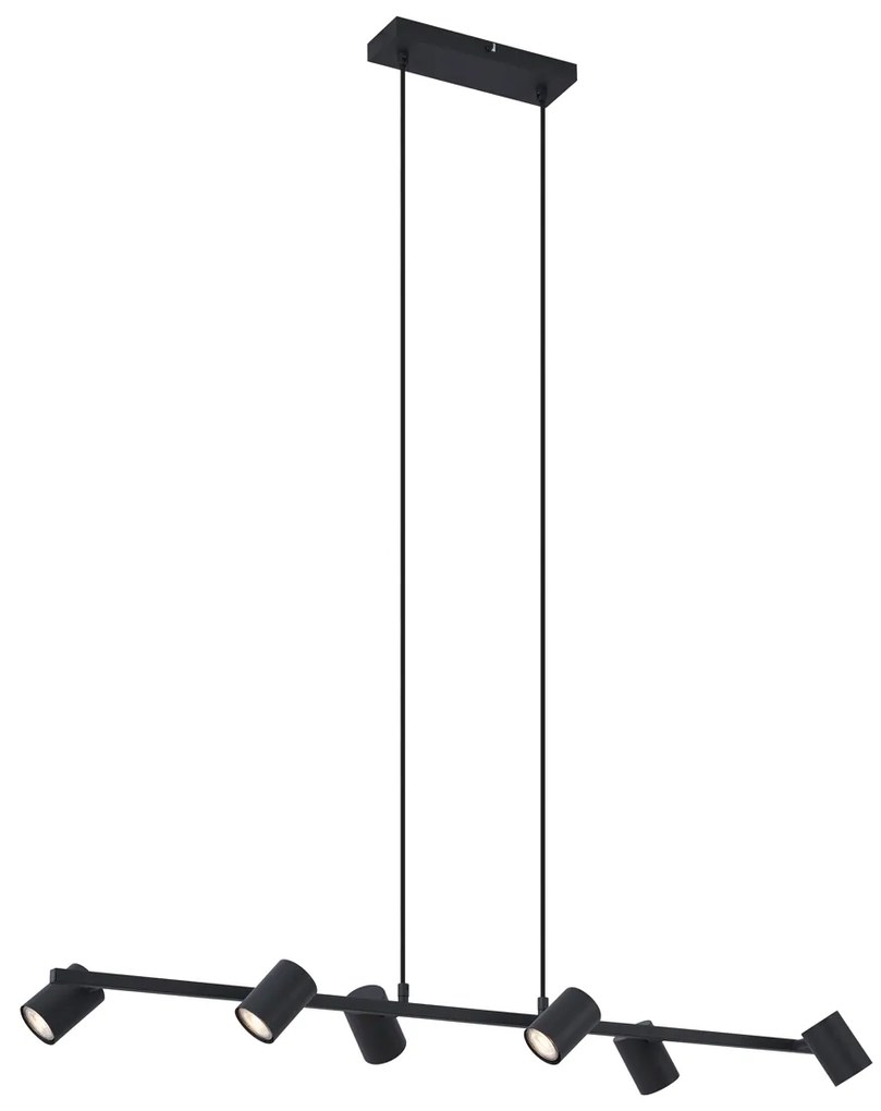Moderne hanglamp zwart 6-lichts - Jeana Straight