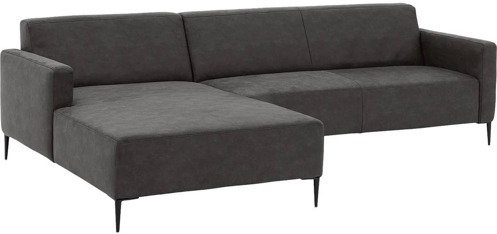 Goossens Key West antraciet, micro leer, 3-zits, modern design