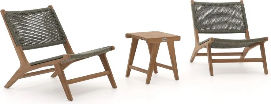 Bistro- en balkonset Bellagio  | 2 personen | Tuinset teakhout | 3-delig | Kees Smit Tuinmeubelen