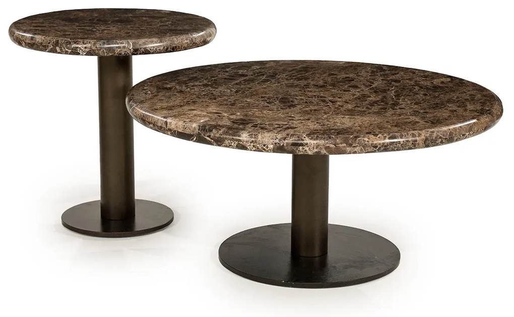 Lage Salontafel Rond Marmer - 75 X 75cm.