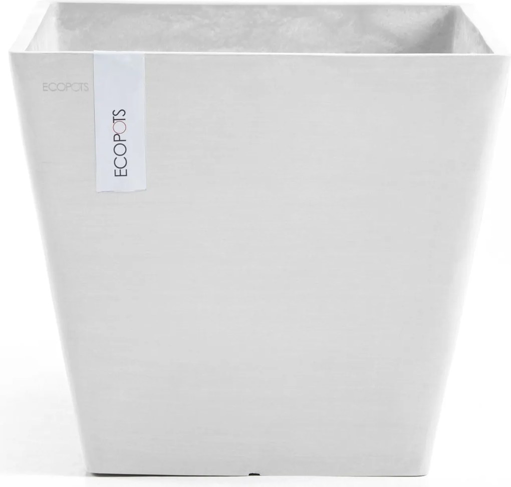 Ecopots bloempot Rotterdam 30 - Vierkant - Pure White - 29,5 x H26,4 cm