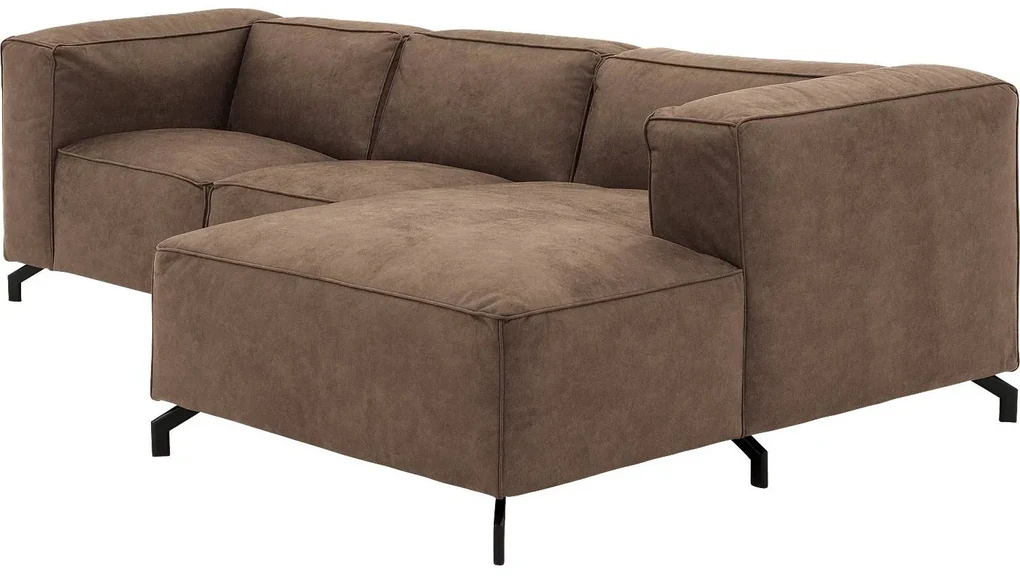 Goossens Bank Calvin bruin, micro leer, 2-zits, modern design