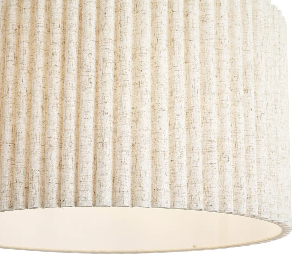 Japandi hanglamp beige met linnen kap 50cm - Fedde
