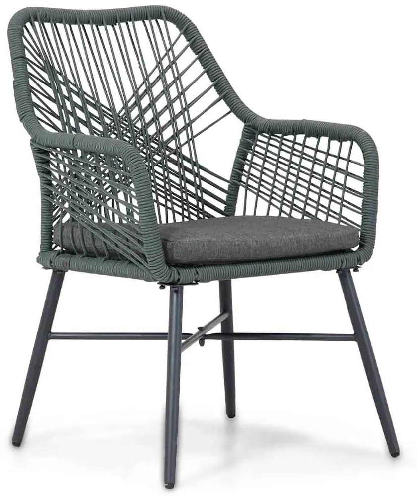 Tuinset Ronde Tuintafel 125 cm Rope Groen 4 personen Domani Furniture Foris/Matale