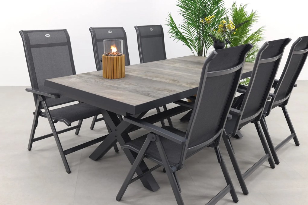 Hartman Milaan/Ottowa 205-265x100 cm. - 7-delige verstelbare tuinset