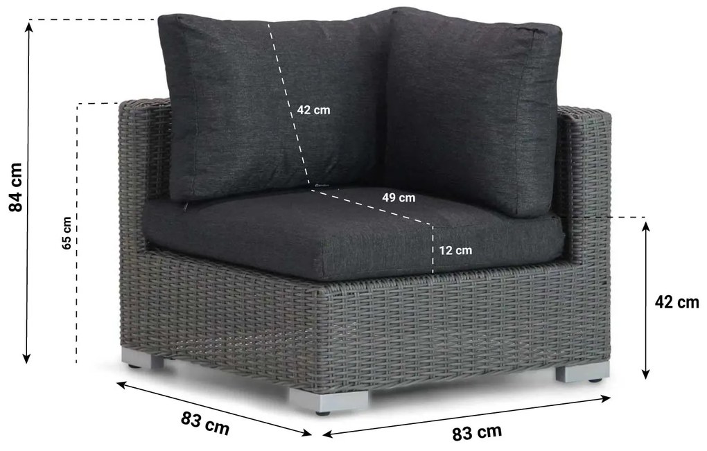 Hoek loungeset 5 personen Wicker Grijs  Garden Collections Cuba