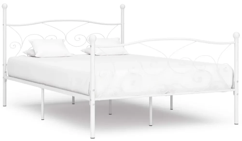 vidaXL Bedframe met lattenbodem metaal wit 120x200 cm
