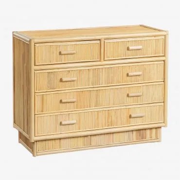 Leiremy 100x40 Cm Rotan Ladekast Bruin Natuurlijk - Sklum