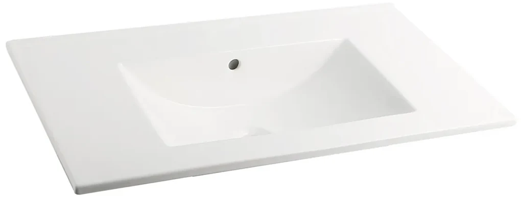 Muebles Marbella badmeubel ribbelfront 80cm antraciet mat met witte wastafel zonder kraangat