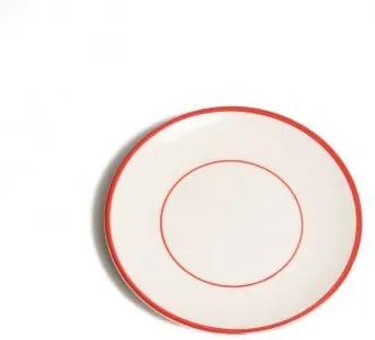 Bordje gebak 'Rand', aardewerk, rood, Ø 17 cm