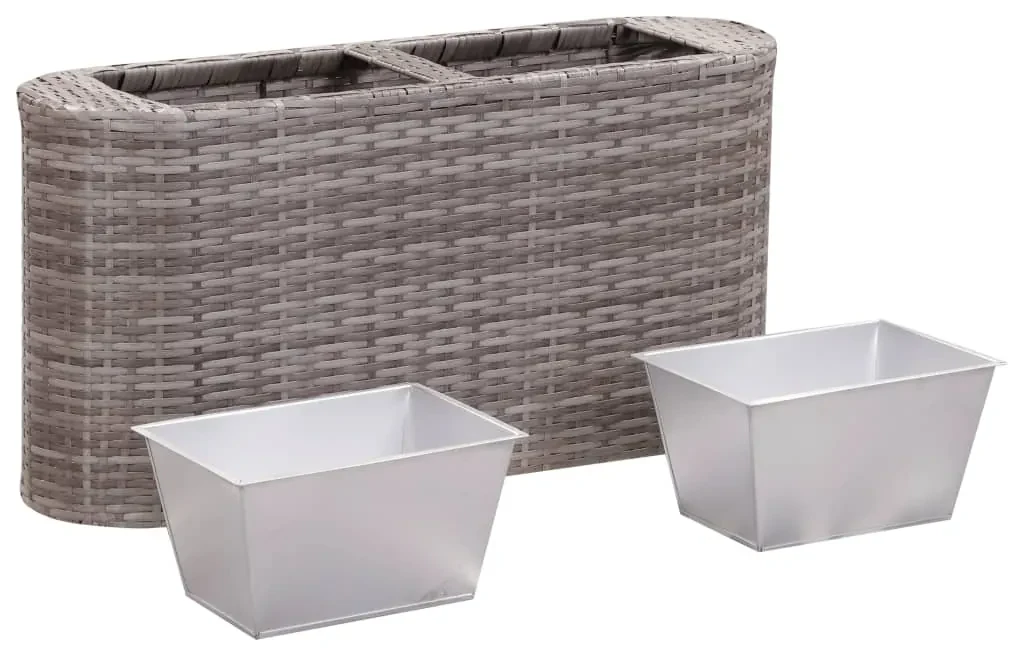vidaXL Plantenbak verhoogd 80x25x40 cm poly rattan grijs