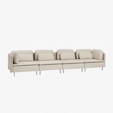 Oriol Modulaire 4-delige Bank Stof Crème Beige - Sklum