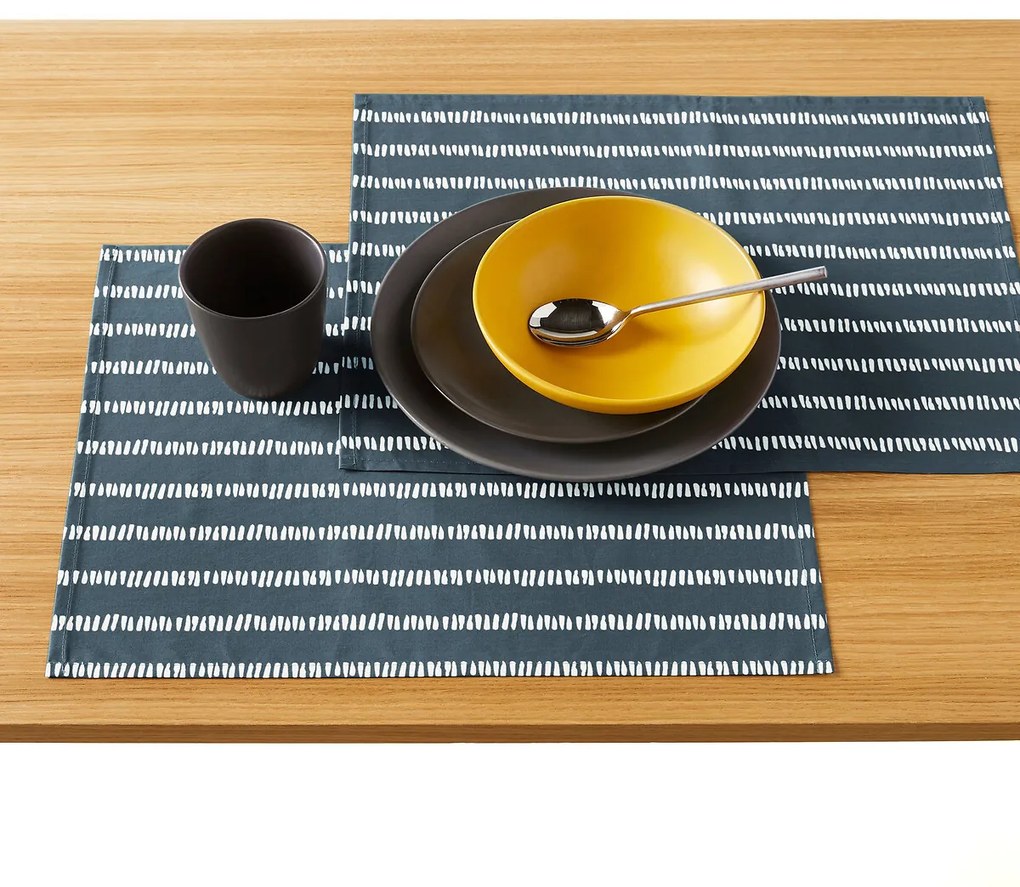 Set van 2 placemats in gecoat katoen Irun