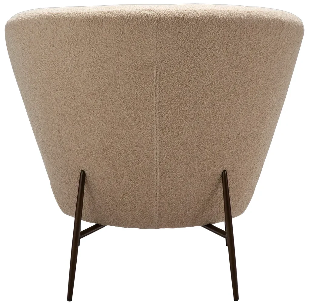 Dan-Form Orbit Fauteuil Met Hoge Rugleuning Boucle Frosted Almond Shimmer