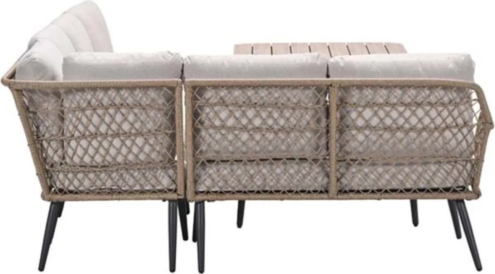 Garden Impressions Kalibo hoek lounge dining set 4-delig - donker grijs
