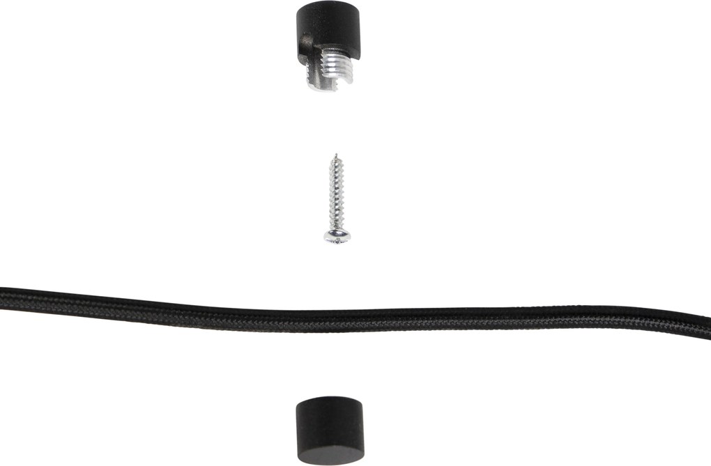 Hanglamp zwart met stekker en bruine kap met witte binnenkant 31,5cm - Cavalux