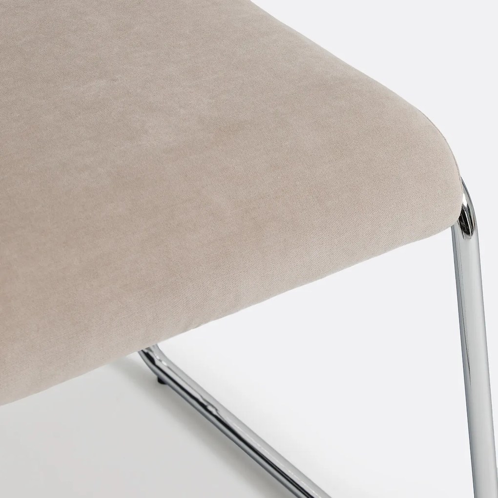 Set van 2 stoelen van chroom en stof Celestina