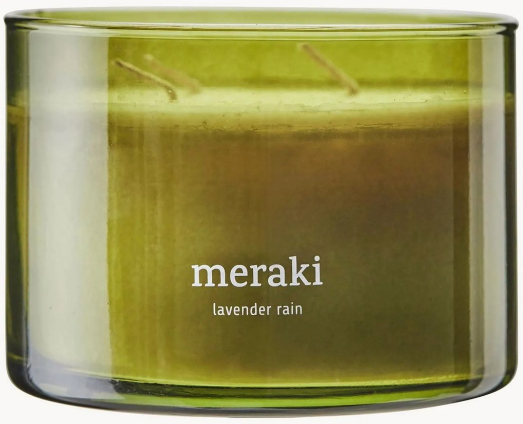 3-lonts geurkaars Lavender Rain (Geranium, Eucalyptus, Patchouli)