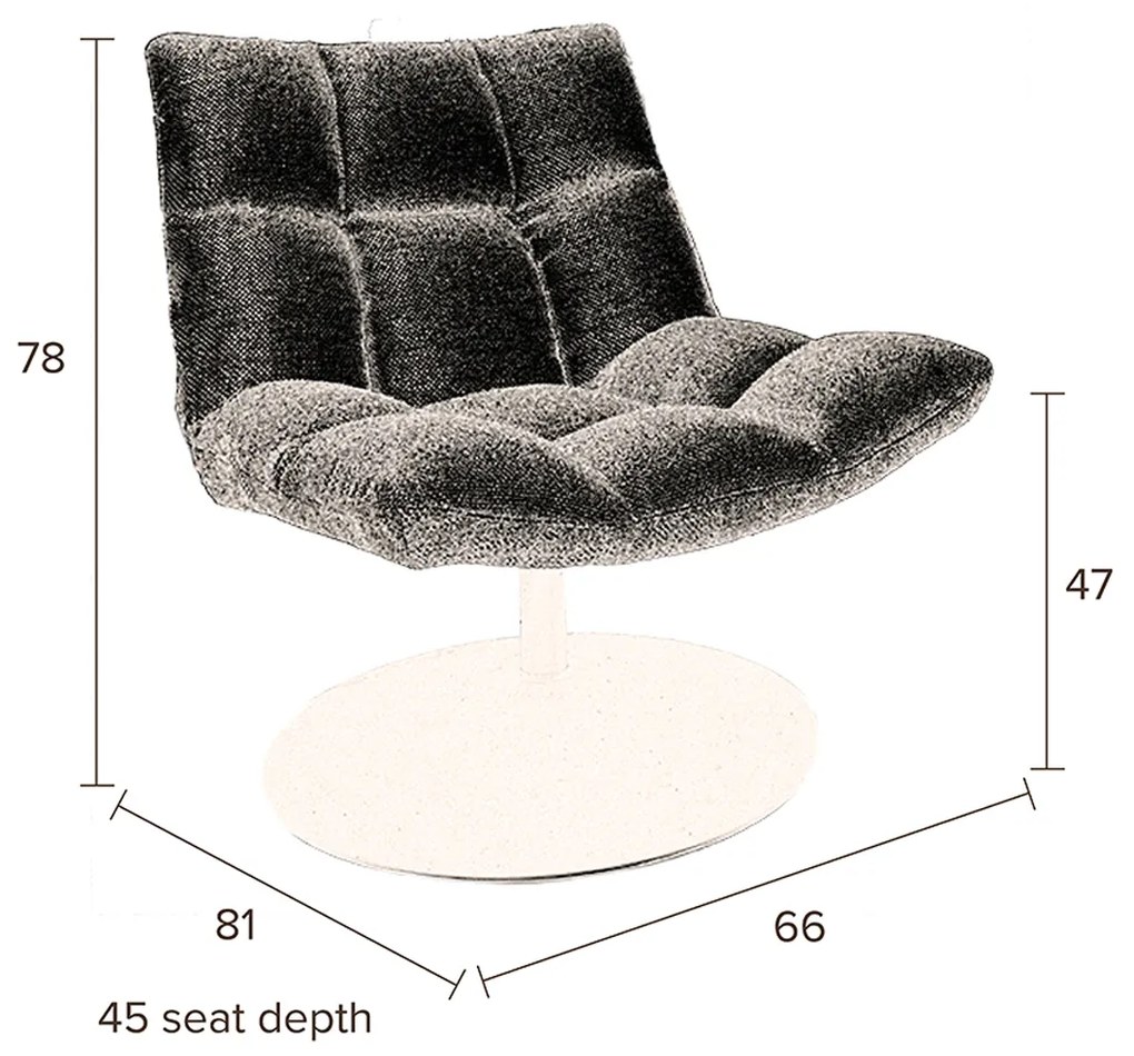 Dutchbone Bar Velvet Roze Draaifauteuil Fluweel