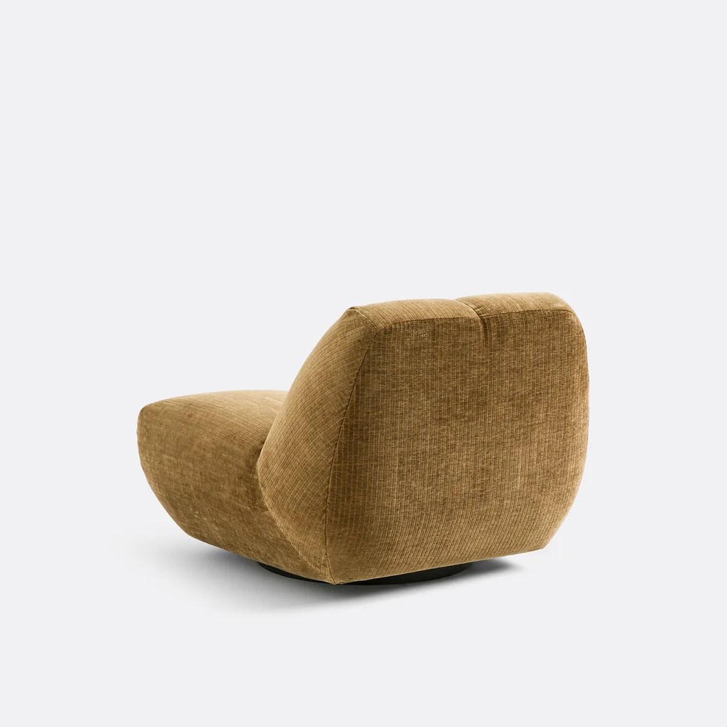 Draaibare fauteuil, vintage ribfluweel, Nuria