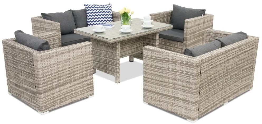 Roma Apetito 6 Tuinpunt technorattan tuinmeubelen grijs