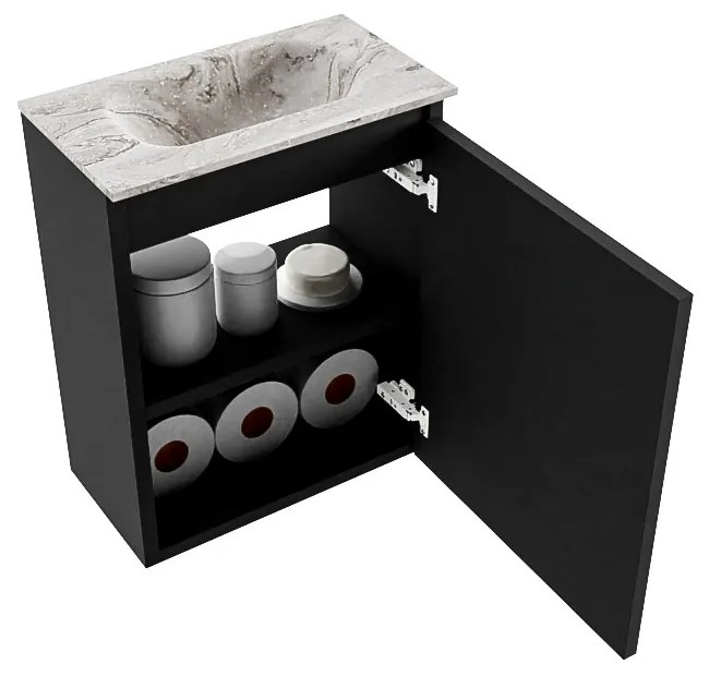 Mondiaz Ture DLux toiletmeubel 40cm urban met wastafel glace midden zonder kraangat