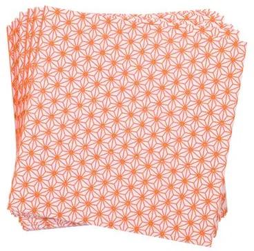 GINZA ORANGE Set van 20 servetten oranje B 33 x L 33 cm
