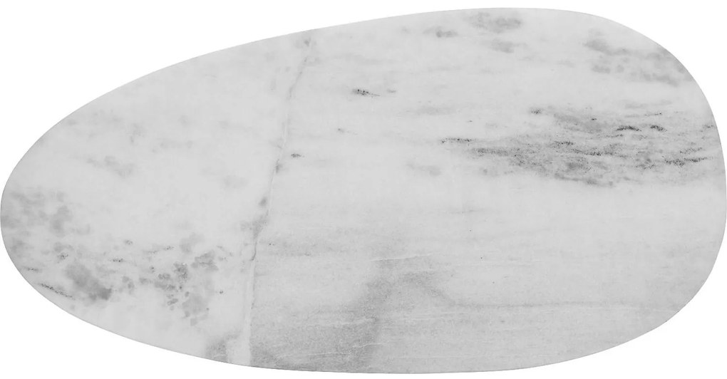 Goossens Salontafel Enzo ovaal, marmer wit, elegant chic, 110 x 40 x 55 cm