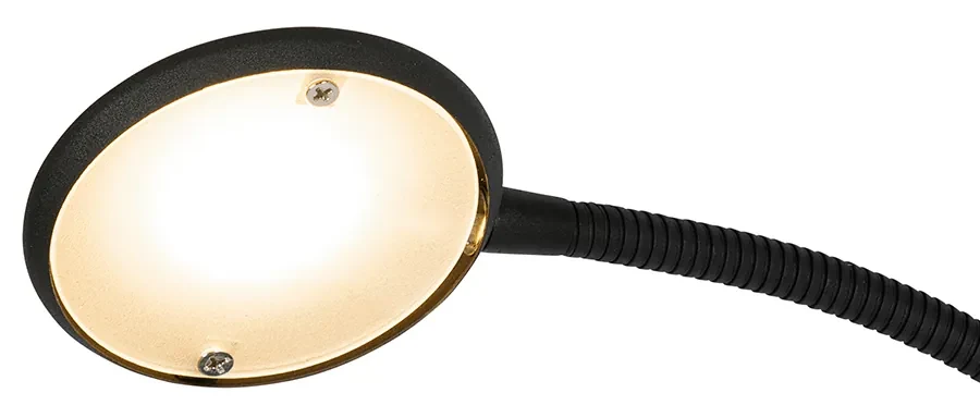 Vloerlamp zwart incl. LED en dimmer met leeslamp - Fez Retro Binnenverlichting Lamp