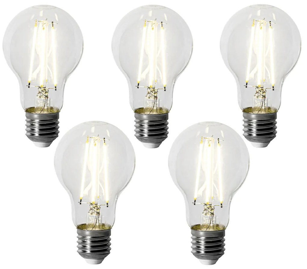 Set van 5 E27 dimbare LED lampen A60 6W 500 lm 4000K