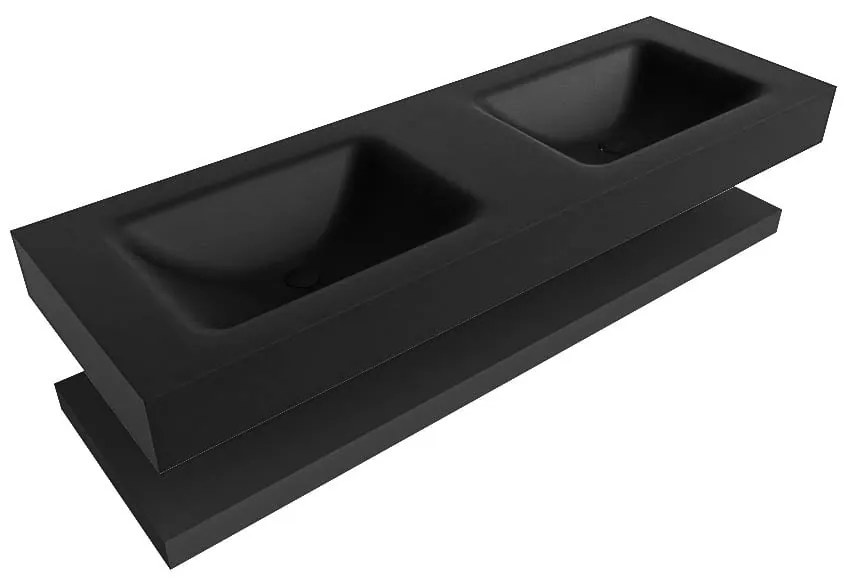 Zaro Alan badmeubel 140cm met planchet urban en vrijhangende wastafel cloud dubbel zonder kraangat urban