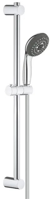 GROHE Vitalo Start 100 glijstangset - 60cm - ronde handdouche - 3 straalsoorten - gladde doucheslang - chroom/zwart 26032000