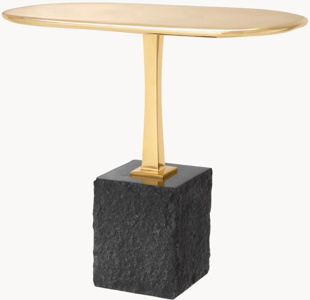 Ovale bijzettafel Kayan op granieten voet