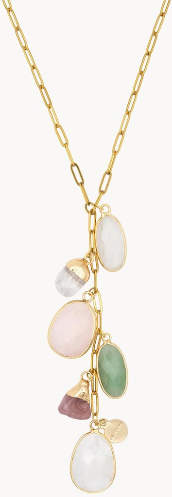 Goudkleurige ketting Nicole met edelstenen